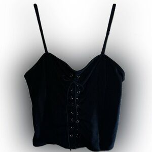 ⛧ BLACK LACE-UP CAMI ⛧